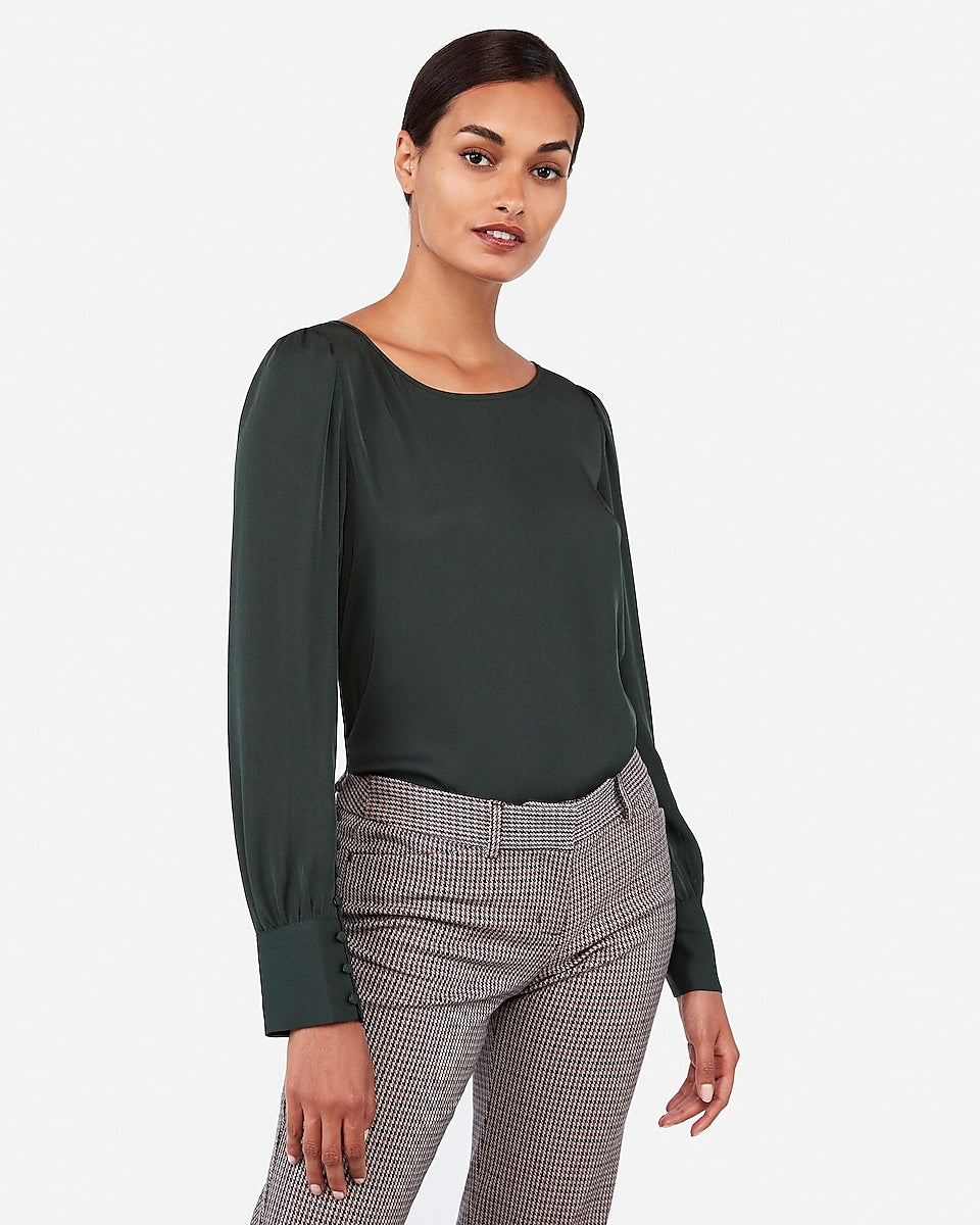 Express | Puff Sleeve Button-Cuff Top ...